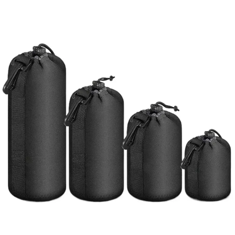 Lens Pouch Polyester Protective Soft Lining Shockproof Cover for Camera Lens DSLR Mirrorless Travel S M L