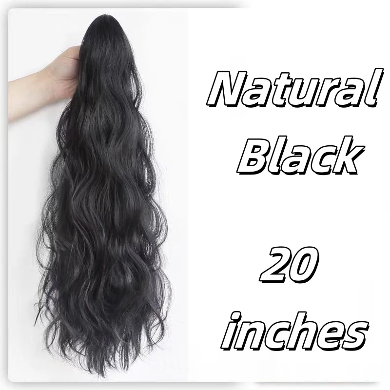 Synthetische hohe Pferdeschwanz-Perücke, Zopf, gewelltes Clip-on-Simulationshaar, erhöht natürlich das Volumen der Haargummi-Frisur, leicht