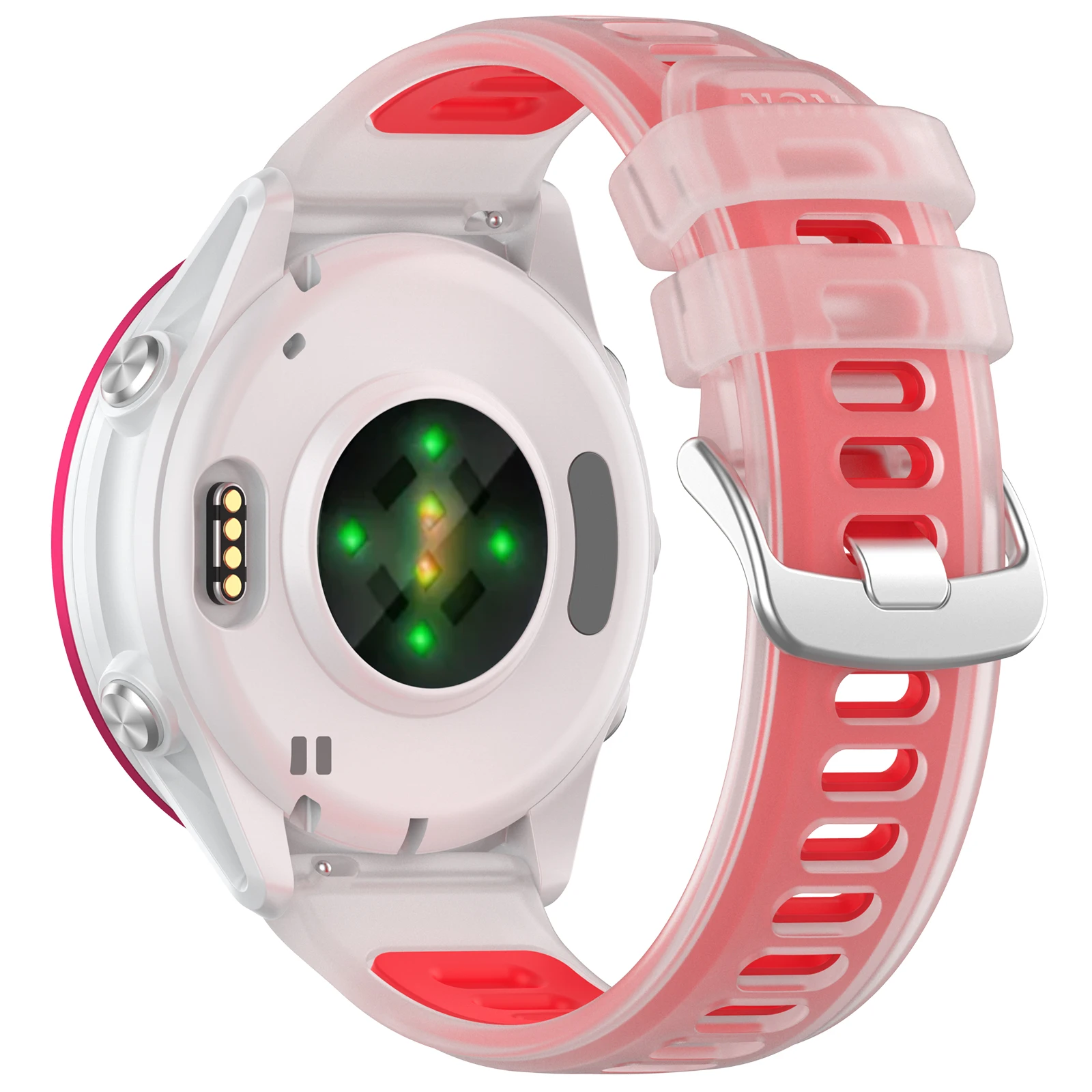 20 مللي متر حزام رياضي بلون هلامي لـ Garmin Forerunner 165 / 245 / 158 / 55 / 645 شريط سيليكون شفاف للموسيقى