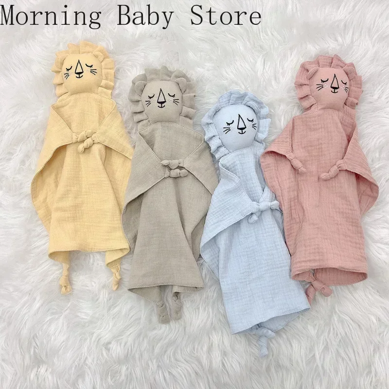 Cute Baby Rabbit Cat Comforter Soft Cotton Sleeping Dolls Soothing Cloth Blanket Baby Muslin Towel Newborn Appease Towel Bibs