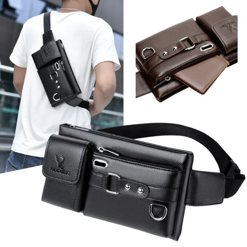 Large-Capacity Waist Men's Chest Bag Casual Messenger Wallet Unisex Single-Shoulder Multi-Function Sports Running