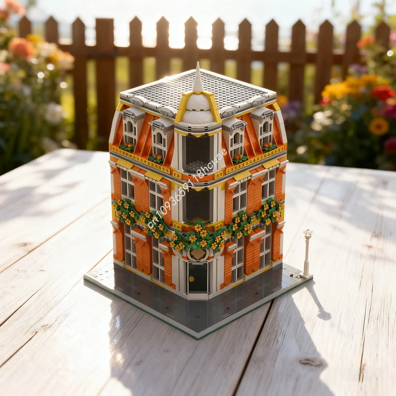 

1246pcs MOC Orange Separator Corner Facade Modulared Model Building blocks Assemble Christmas gifts DIY toy creative idea Kids