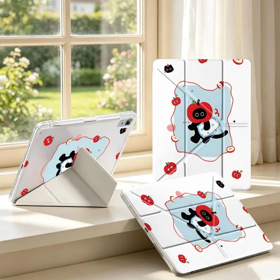 Tablet Case For Samsung Galaxy Tab A9 Plus S8 S10 Lite A8 A11 S7 FE S9 Plus With Pen Slot Cover Cartoon Kitty
