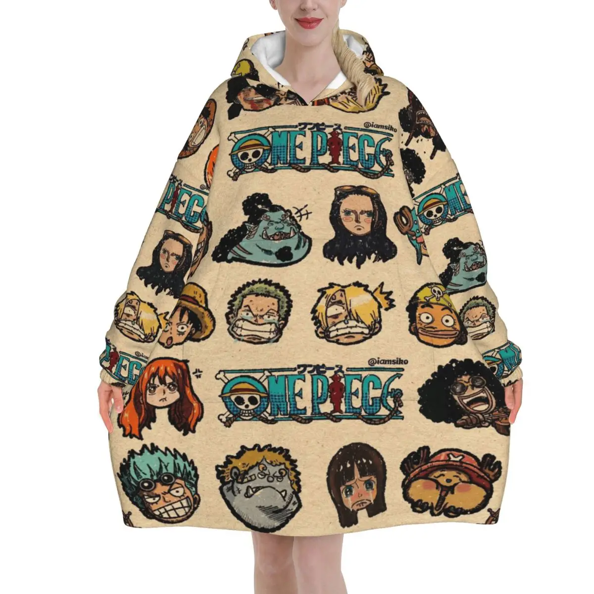 

Луффи Зоро Тони Чоппер аниме одеяло толстовка большого размера носимый свитшот одеяло теплые подарки для женщин девочек подруга