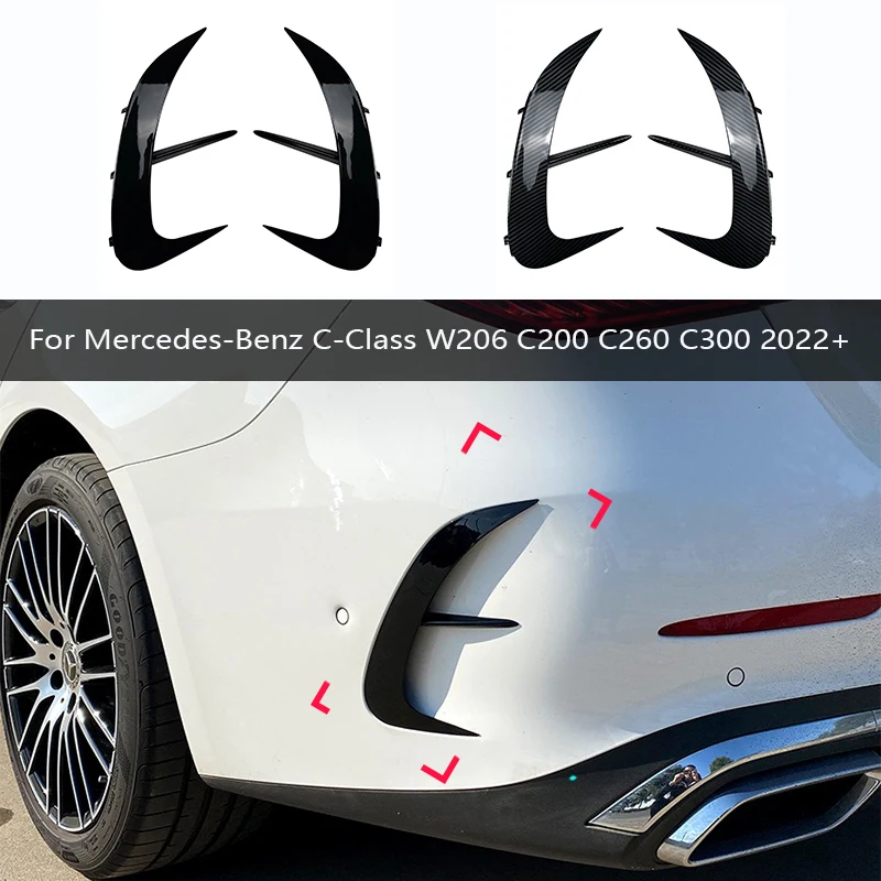 

For Mercedes Benz W206 Sedan C200 C260 C300 2022-2025 Car Rear Bumper Splitter Side Air Vent Wind Knife car interior accessories
