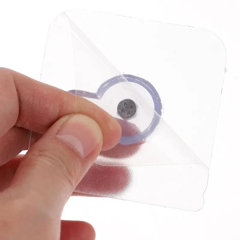 Non-Trace Screw Stickers Punch-Free Invisible Hooks for Wall Hanging Picture Photo Frame Kit 6x6cm Thick Sticker Load 5Kg