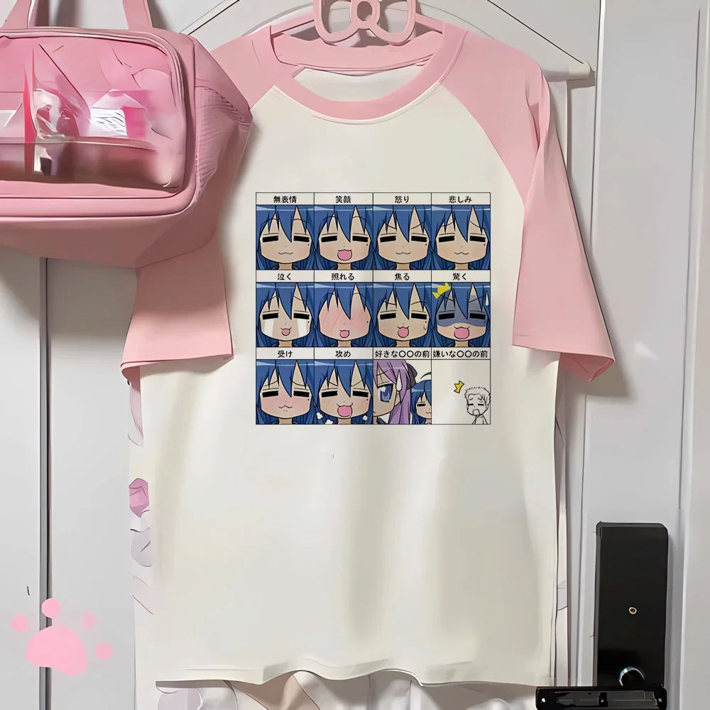 Lucky Star Konata t shirt girl vintage Retro gothic goth y2k tshirt streetwear jojifuku 80s baddie Psychedelic