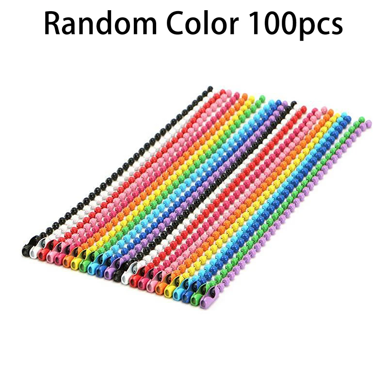 100pcs Ball Bead Chains Fits Key Chain/Dolls/Label Hand Tag Connector For DIY Bracelet Jewelry Making Accessorise 10cm