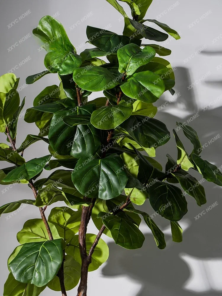 Ficus Lyrata Tree Fake Trees Bionic Greenery Potted Indoor Landscaping Decoration