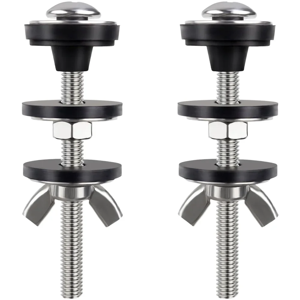 304 Stainless Steel Toilet Tank Bolt Kit With Rubber Components For Replacement Use On Standard Toilet Tanks And Seats