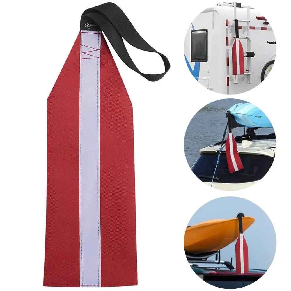 Red Reflective Strip Safety Flag Long Load Tow Sign Flag Kayak SUP Travel Tow Flag