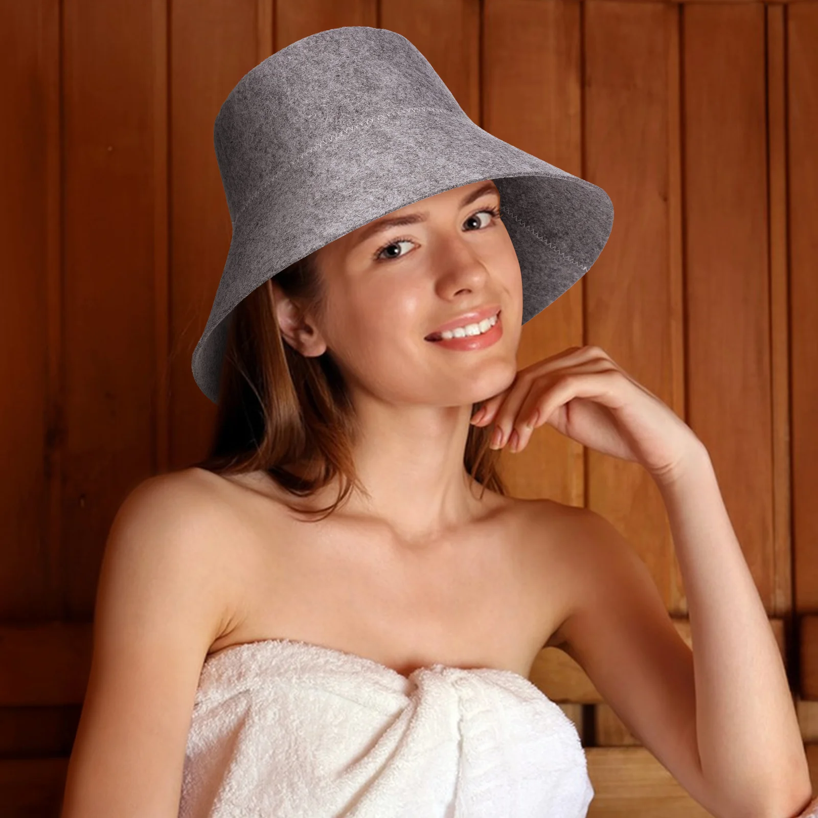 2 قطعة قبعة ساونا ورأى غطاء حمام العزل الحراري امتصاص الماء للاستحمام سبا الاستحمام استخدام ساونا اكسسوارات لوازم الحمام #1