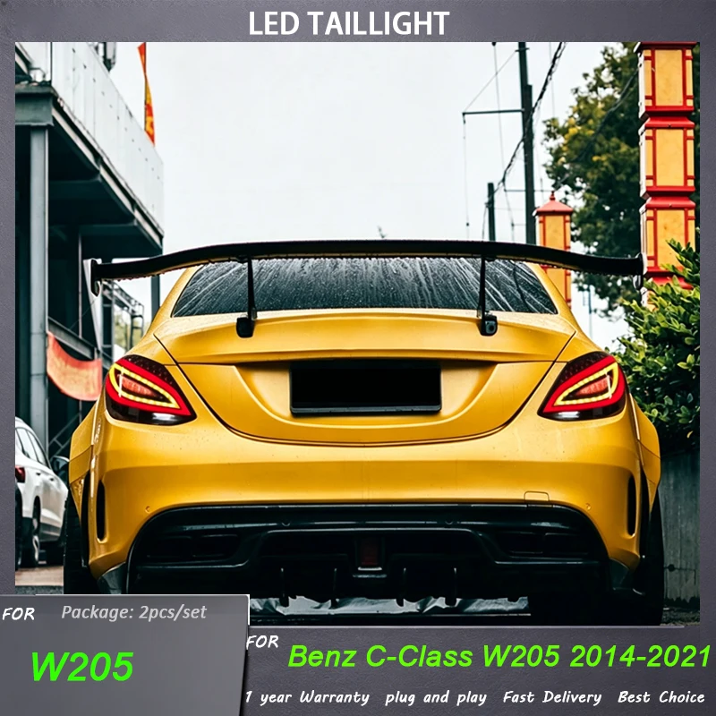 

Car LED Lamps Taillight Auto Assemblies For Benz C-Class W205 2014-2021 DRL Brake Turn Signal Lamp Plug and Play
