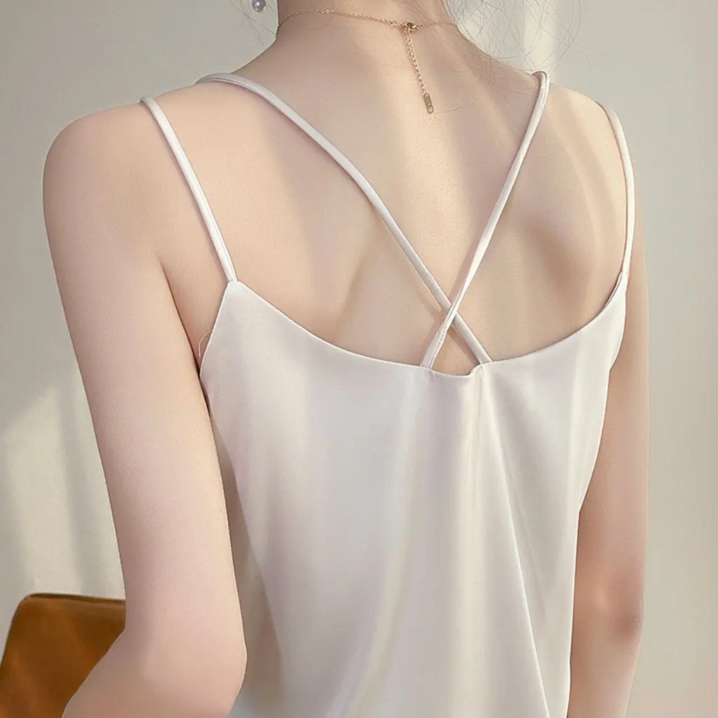 

Summer Silk Camisole Women's Sexy Back Acetate Top Internal Bottoming Shirt Outerwear Suit