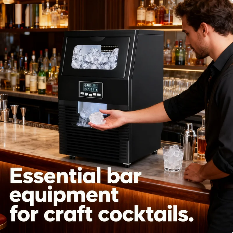 آلة صنع الثلج صانع الثلج التجاري الصغير متجر الشاي الحليب صانع الثلج الأوتوماتيكي بالكامل #1