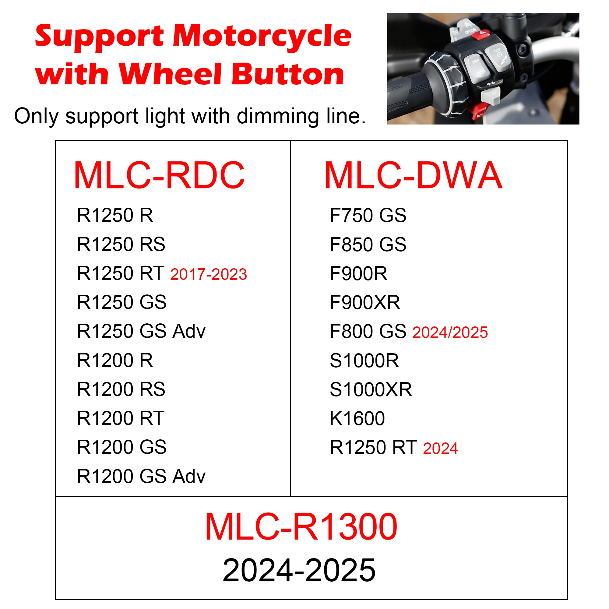 WOYO Motorcycle LED Controller For BMW R1300 R1200 R1250 F650 F750 F800 F850 F900 Control the Increased Light by Original Button