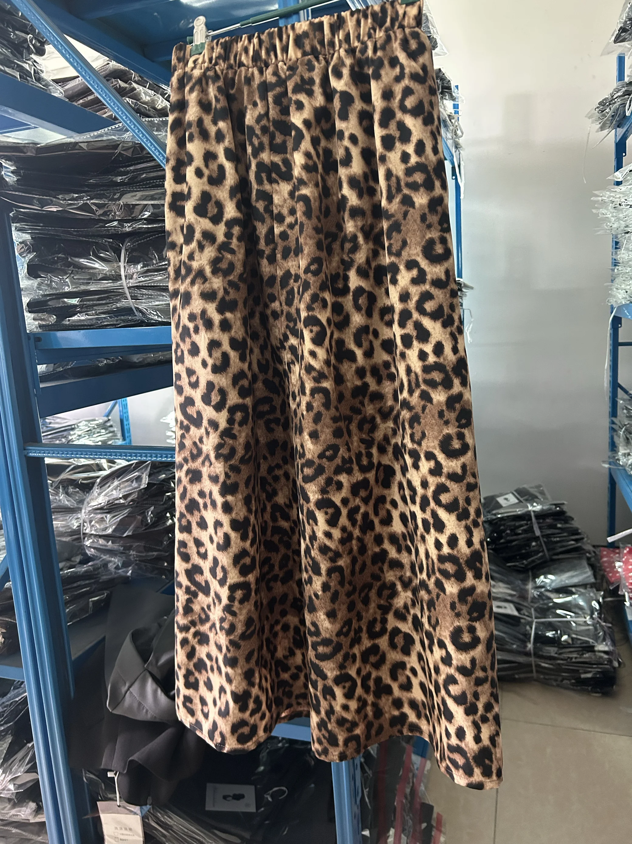 Fashionable High Waist Straight Cut Leopard Print  Skirt Women's Spring Summer New Style Slimming Commute Polyester Fiber