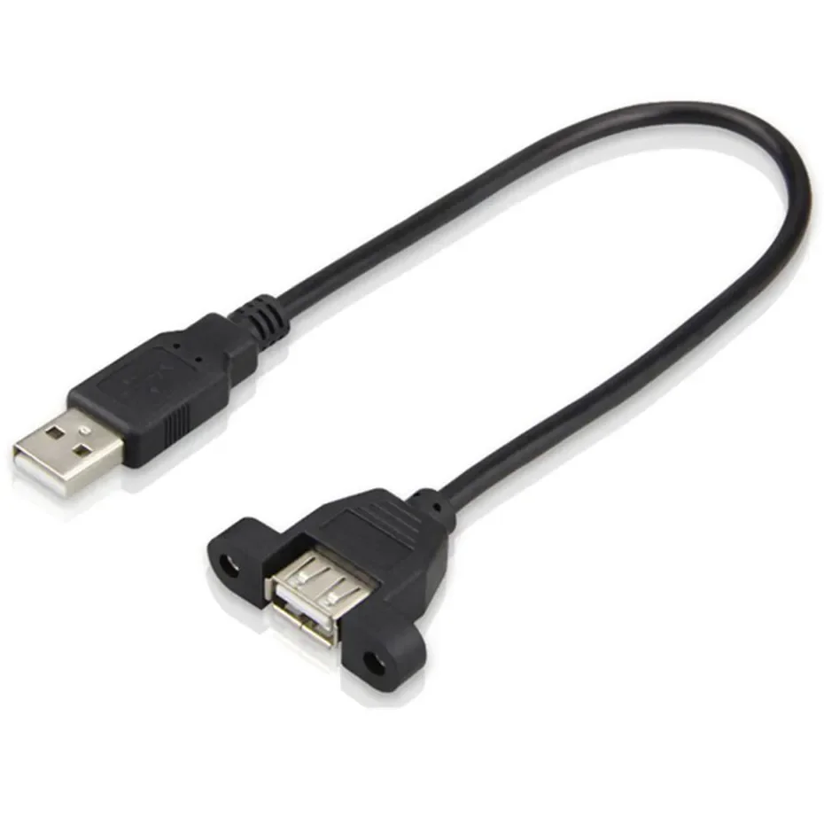 USB 2.0 Male to Female Extension Cable can be Fixed Various Chassis/Cabinets/Panels USB Extender W/Screw nut for USB Panel Mount