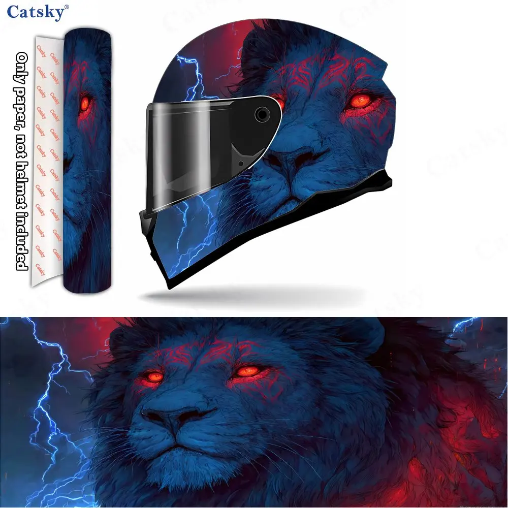 Thunder Lion PVC material self adhesive waterproof motorcycle helmet sticker, paste firmly and do not fall, waterproof and weath