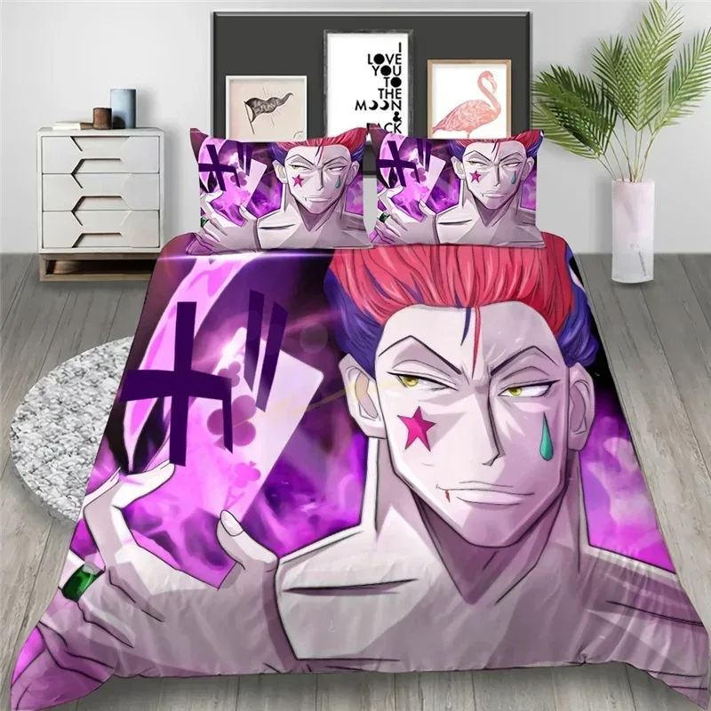 

Anime HUNTER HUNTER Bedding Set For Bedroom Soft Modern Bedspreads Comefortable Kids Duvet Cover Quilt Cover And Pillowcase