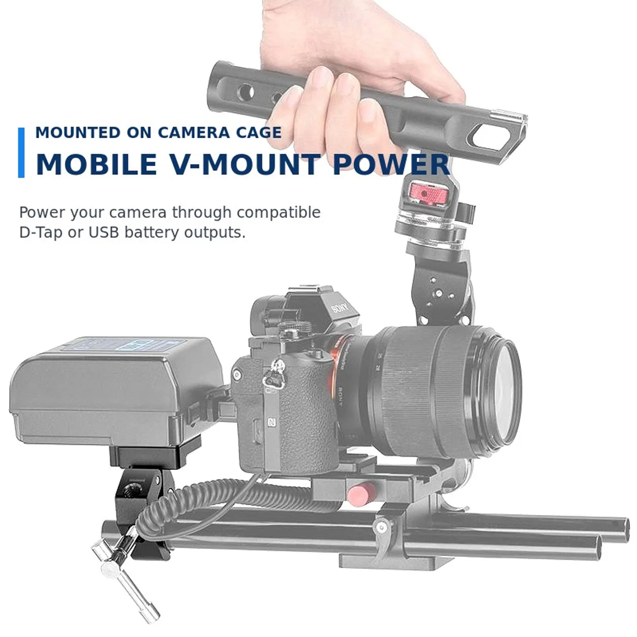SOARSHOT V-Mount Battery Plate with 15-54mm Crab Clamp, V-Lock Female Quick Release Holder for Light Stand Camera Rig