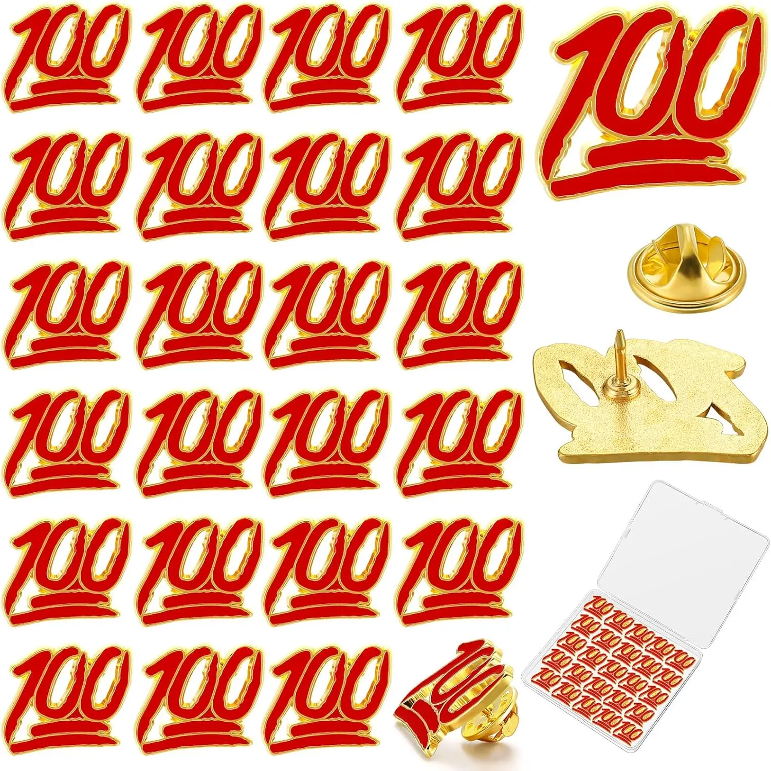 100 Shapes School Enamel Pins Employee Appreciate Reward Label Pins for Students Classroom Teacher Back to School Employees Gift
