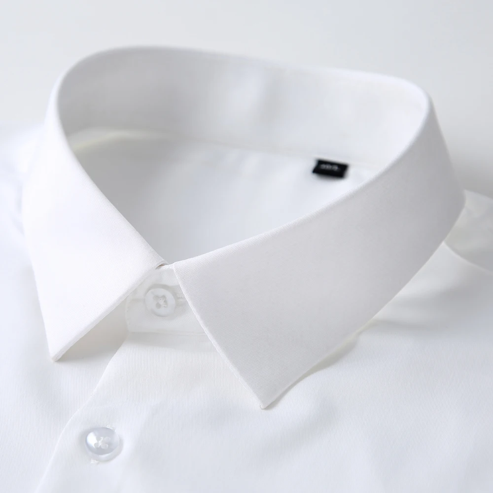 Men's Silk Touch Classic Non-iron Business Dress Shirt Without Pocket Slight Strech Standard-fit Wrinkle Free Long Sleeve Shirts