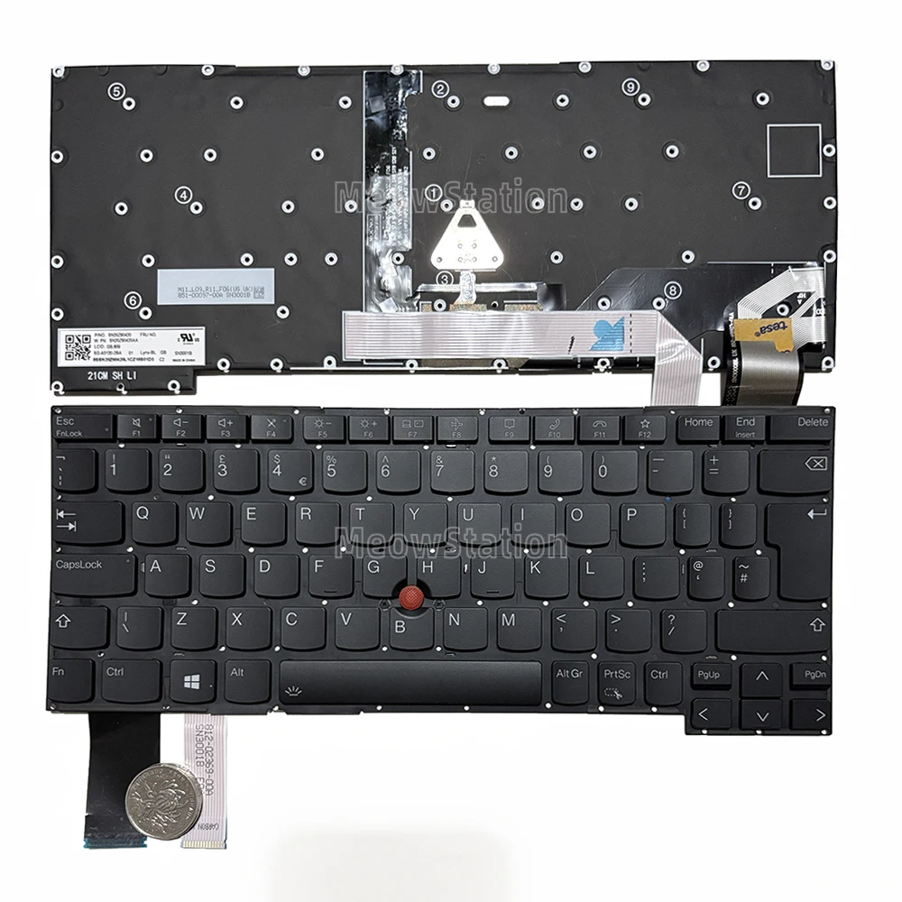 Teclado retroiluminado del Reino Unido/Rusia con TrackPoint para Lenovo Thinkpad X13 Yoga Gen 2 20W8 20W9, X13 Yoga Gen 3 21AW 21AX