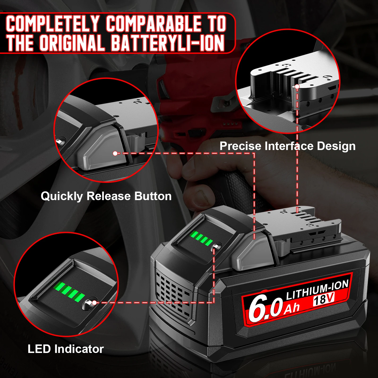 Para Milwaukee 18V 6000mAh batería para M18 M18B5 XC batería de iones de litio 48-11-1815 48-11-1850 2604-22 2604-20 2708-22 2607-22