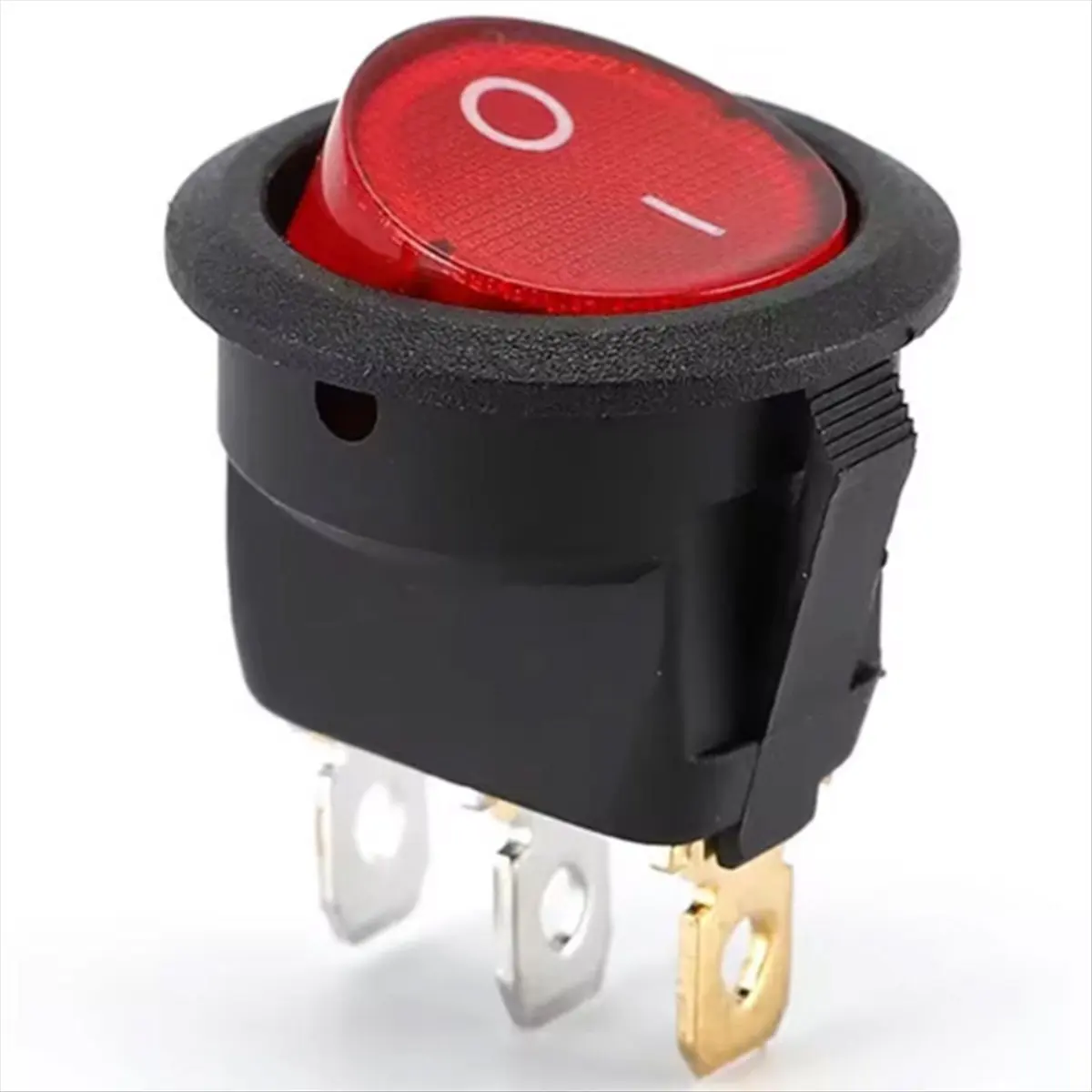 A14M 10pcs 3 Foot 2 Stalls with Light KCD1-105 Power Switch Rocker Ship Type Circular Wave for Various Applications