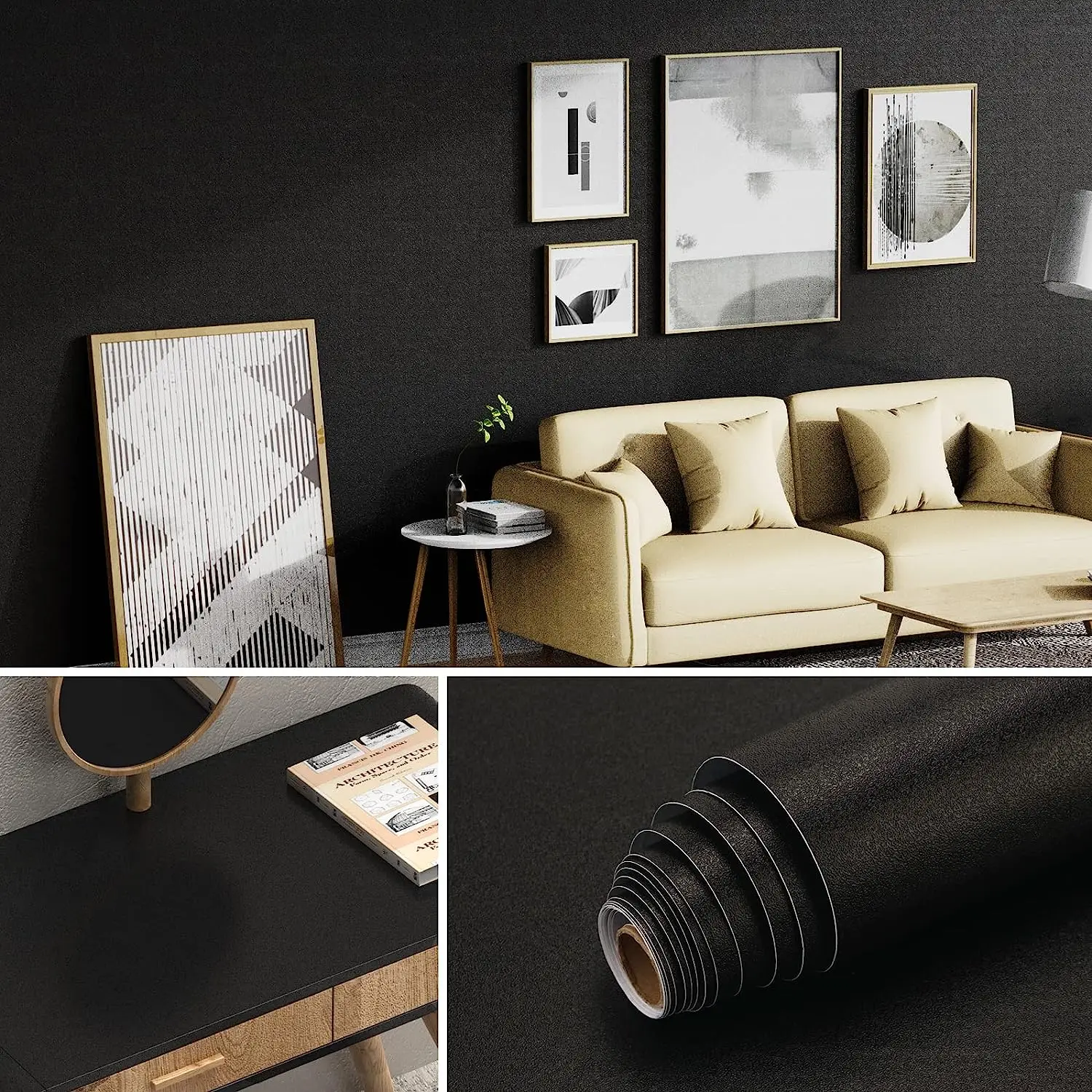 

40/60/80cm Wide Matte Solid Color Wallpaper Vinyl Self-Adhesive Shelf Liner Drawer Countertop Removable Contact Paper Wall Decor