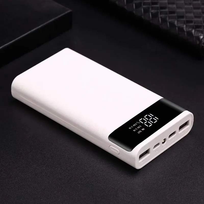 LED Powerbank Case Cover 6*18650 Battery Micro Type C USB Ports LED Digital Display Power Bank Kit Parts External Charger