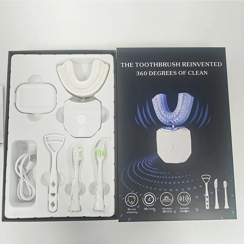 

Профессиональная зубная щетка U-образной формы для ухода за зубами, 3 режима чистки, звуковая зубная щетка для путешествий, водонепроницаемая ультразвуковая электрическая зубная щетка
