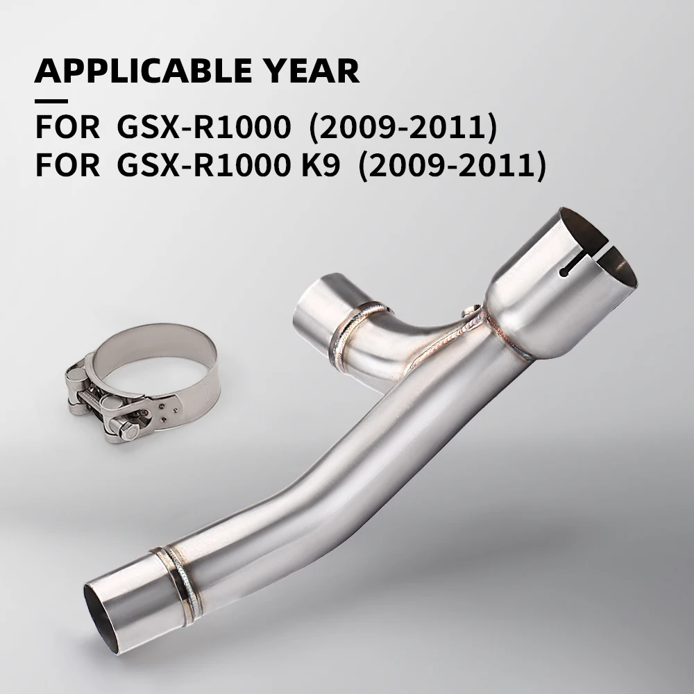 

Dual Outlet mid Section Exhaust Pipe Connector for GSX-R1000 (2007-2011) K9 2009-2011 Models Motorcycle Racing Sportbike Connect