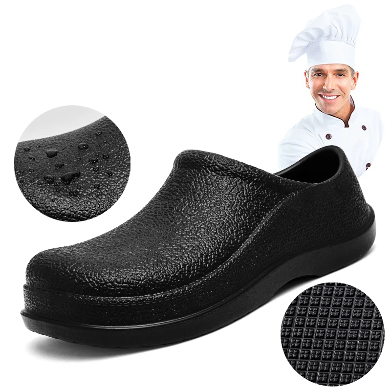 Man Chef Shoes Kitchen Cooker Clogs Work Hospital Shoes Anti-skidding Oil Proof Waterproof Sandals Insole Sell Separately Also