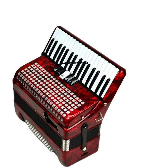 34-Key 60-Bass Diatonic and Chromatic Accordion 5-Variable Keyboard Wood Material for Students' Training
