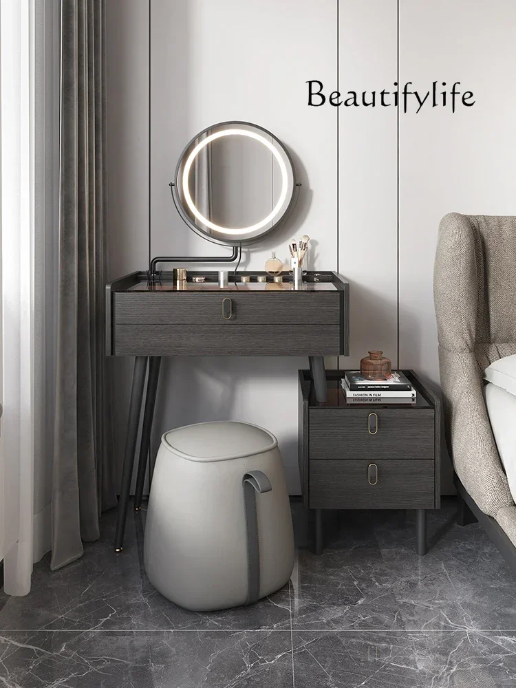 N italiano minimalista mesa de cabeceira penteadeira integrada pequeno quarto simples maquiagem mesa armazenamento cômoda