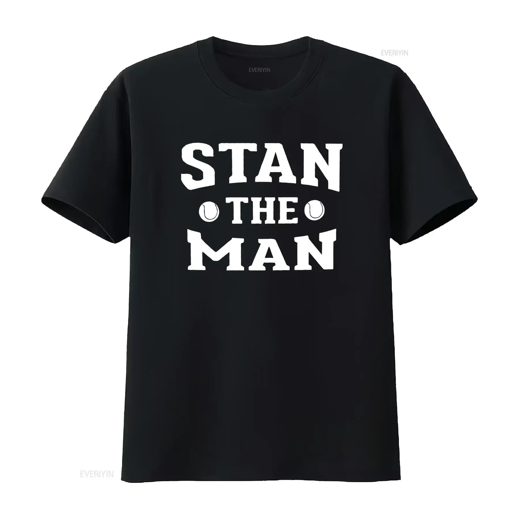 Men'S Stan The T Shirt Heavyweight 100 Casual Crew Neck White Regular Fit Logo Print Machine Washable Versatile Outfits All