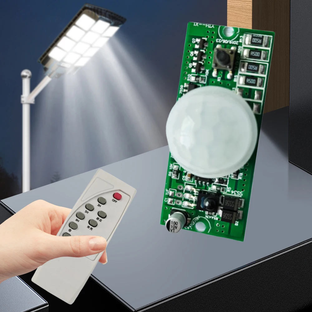 3.2 V 3.7 V Scheda lampada solare Circuito luce solare Modulo controller lampada solare a induzione umana a infrarossi con telecomando
