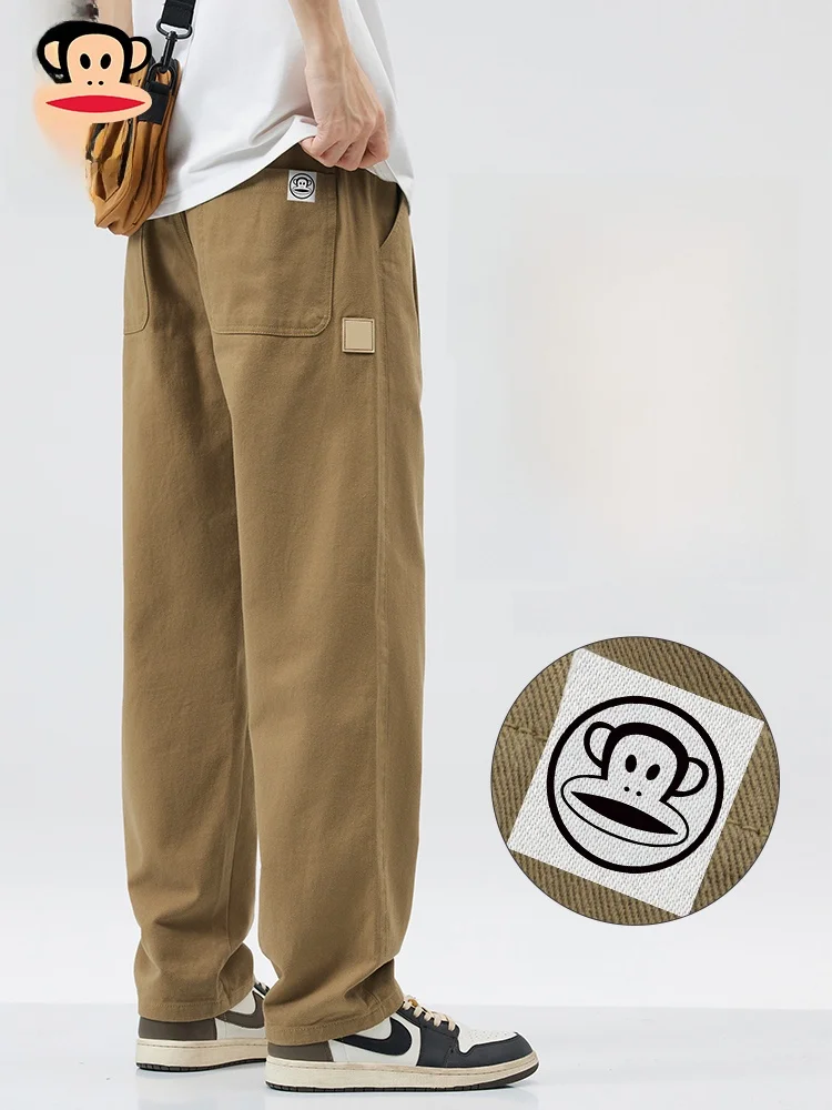 

PaulFrank Pure Cotton Men's Casual Pants Loose Warm Straight Leg Workwear Trousers Autumn New Sle Faionable Brand