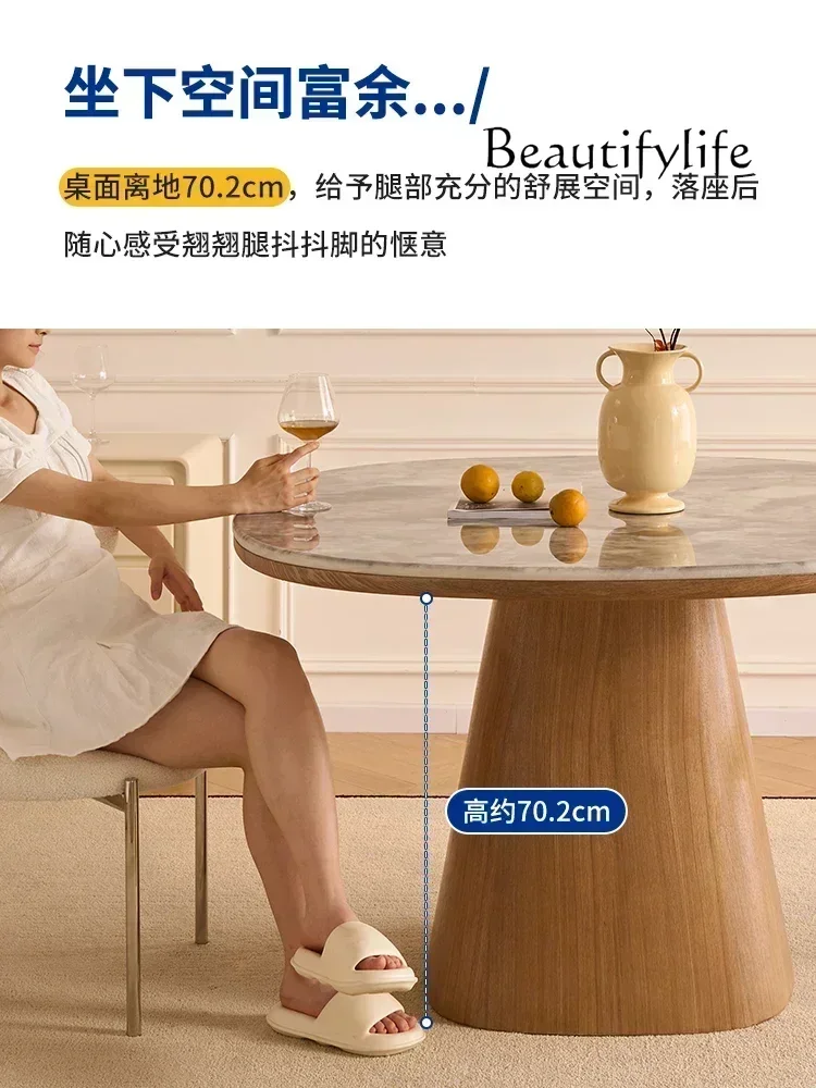 N طاولة طعام رخامية طاولة طعام منزلية حديثة وبسيطة من حجر الكريستال الفائق طاولة مستديرة إيطالية ثمانية طاولة خالدة