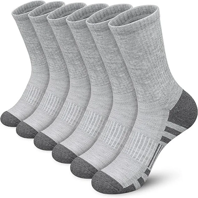 6 Pairs Men\'s Outdoor Gym Socks High Quality Comfortable Soft Ground-Gripping Football Large Size New Style