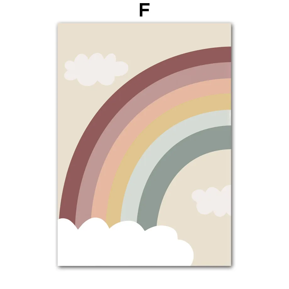 Sun Rainbow Butterfly Unicorn Flower Wall Art Canvas Painting Nordic Posters and Prints College Apartment Kids Girl's Room De