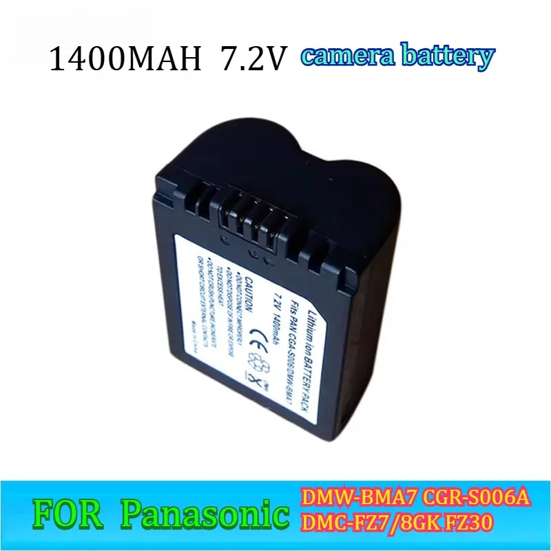 

1400MAH 7.2V Suitable for Panasonic DMW-BMA7 CGR-S006A DMC-FZ7/8GK FZ30 Camera Battery S006E Long-lasting Digital Battery