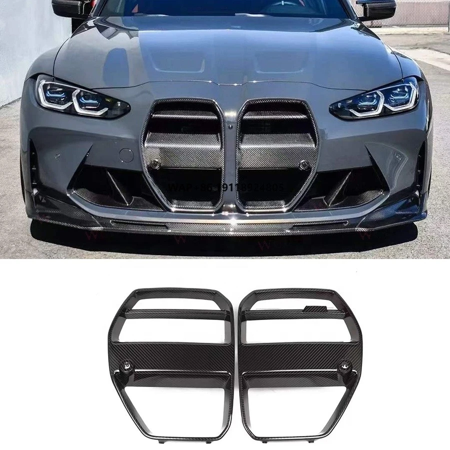 

2021+ for G80 G82 G83 M3 M4 Dry Carbon Fiber V Type Front Bumper Grille Trims New Condition Car Front Grill Frame