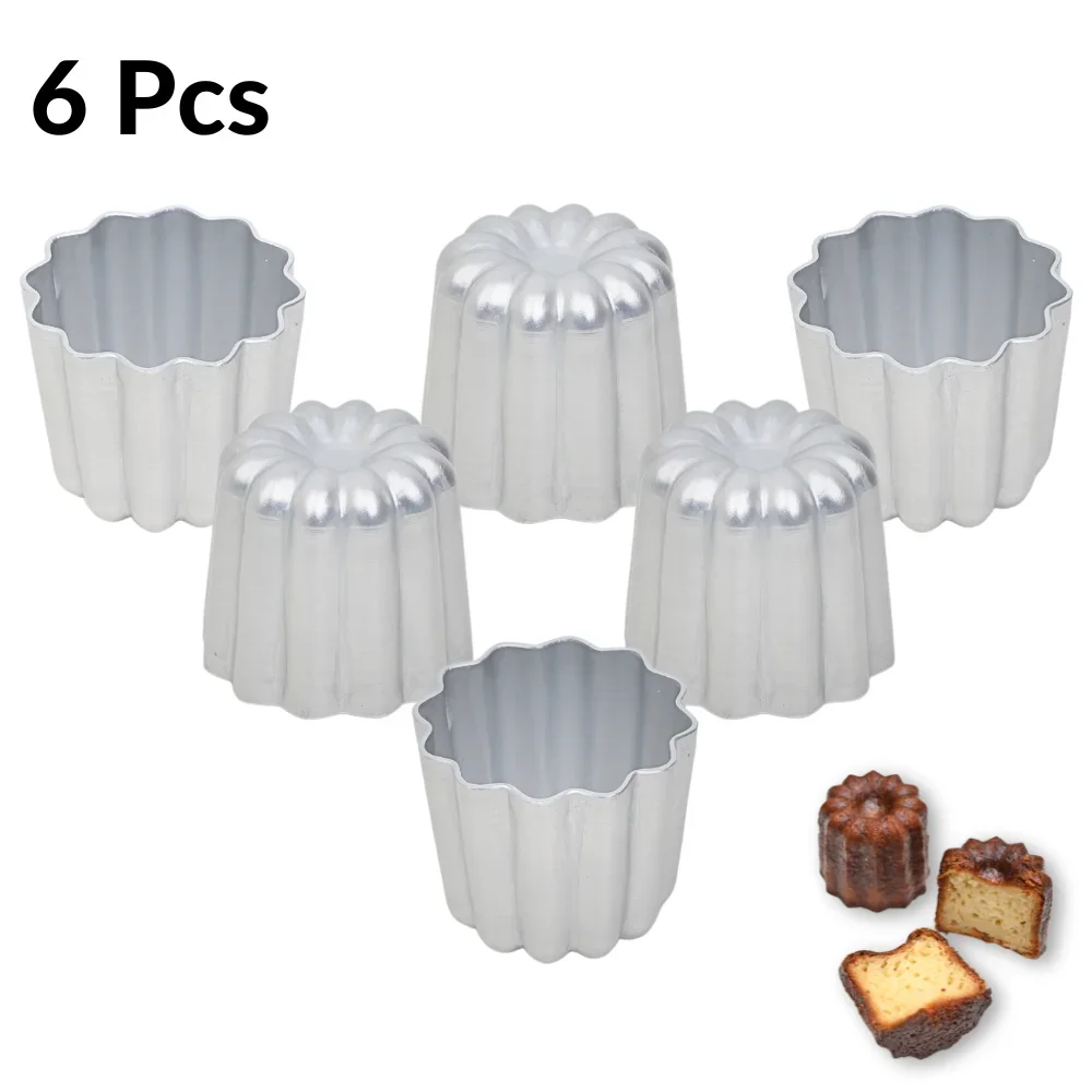 Cannele Mold 6 pcs Cupcake Muffin Tray Cake Mould DIY Cake Canele Baking Tool Cake Pastry Decorating Tool Pastry Accessories