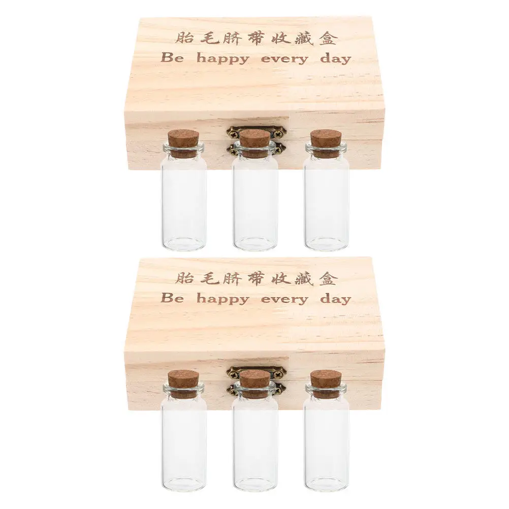 Baby Hair & Umbilical Cord Preservation Box – Elegant Wooden Keepsake for Newborn First Haircut, Tooth, Fetal Hair