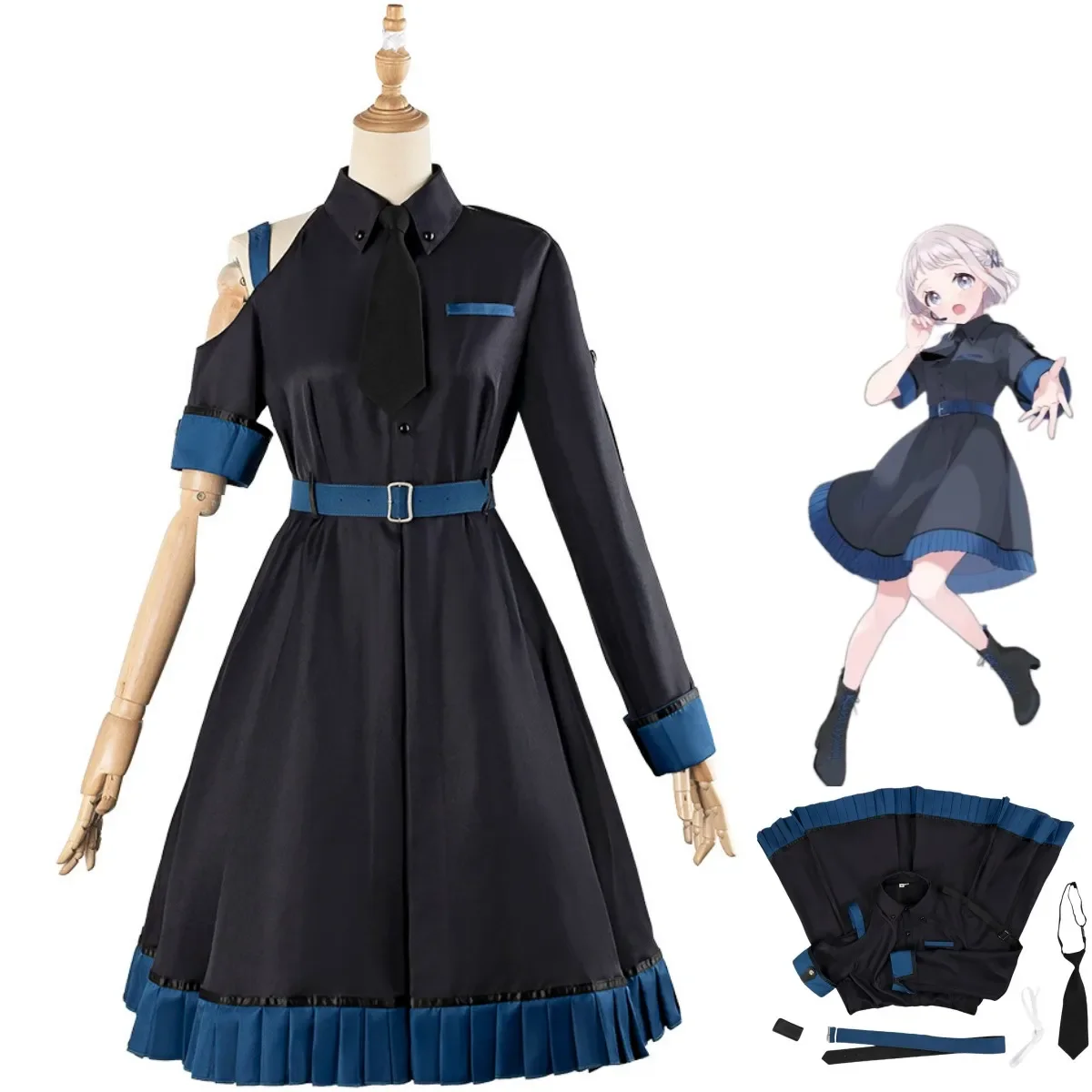 

Game Gakuen IDOLM@STER Katsuragi Lilja Cosplay Costume Black Skirt Princess Dress Uniform Woman Sexy Lovely Birthday Party Suit