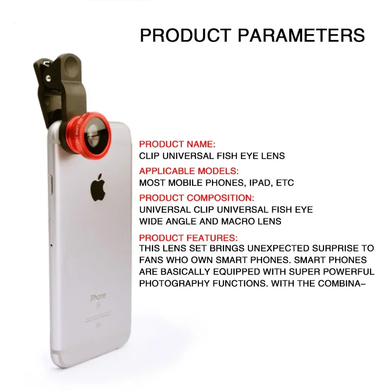 3 in1 Fisheye Phone Lens 0.67X Wide Angle Zoom Fish Eye Macro Lenses Camera Kits With Clip Lens Kits On The Phone for Smartphone