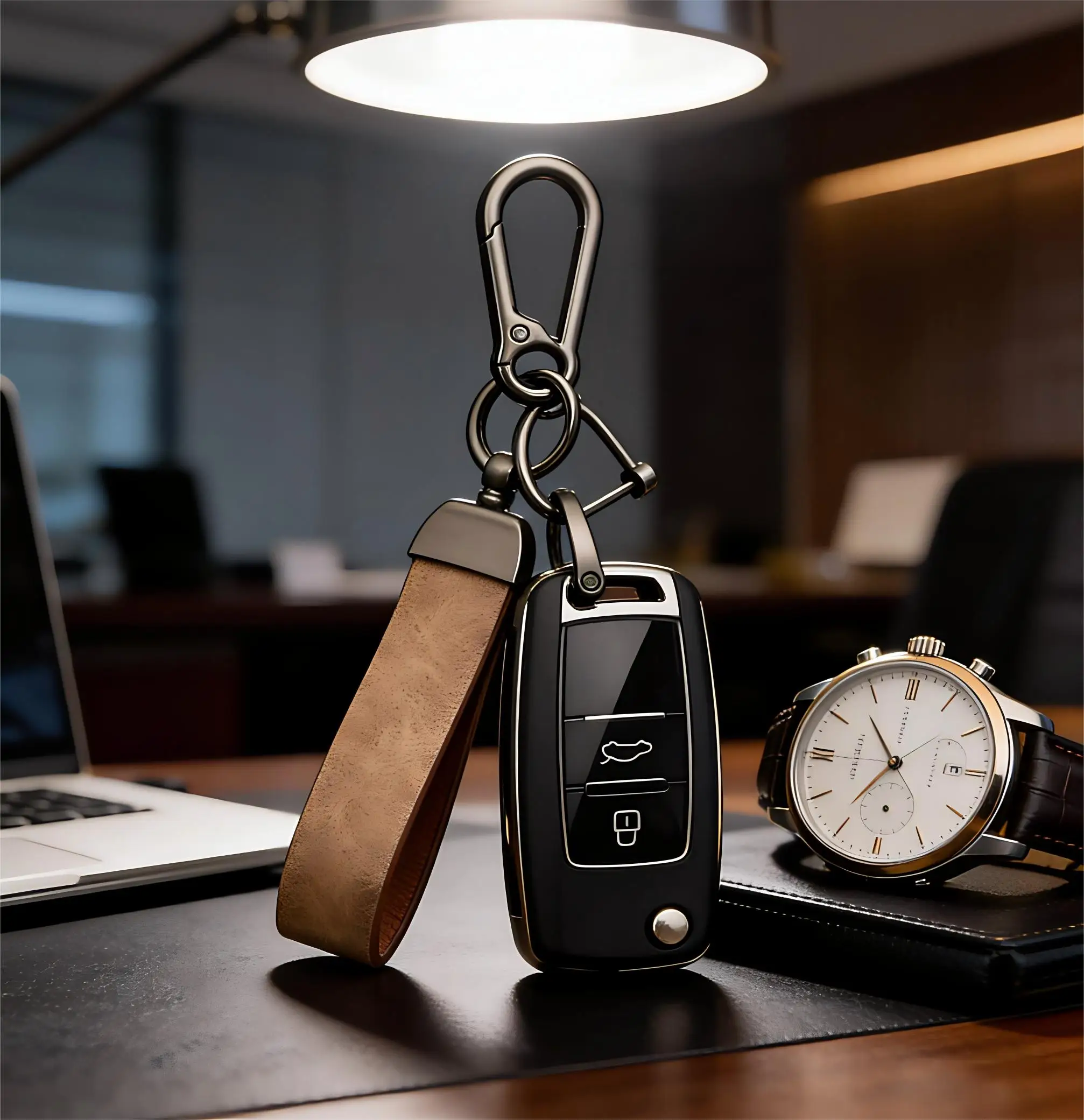 

Customize Retro Creativity Keychain Leather Pendant Metal Fashion Car Keyring Couple Set Man Woman Minimalist Accessories name